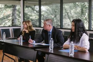 professional networking at corporate strategy event